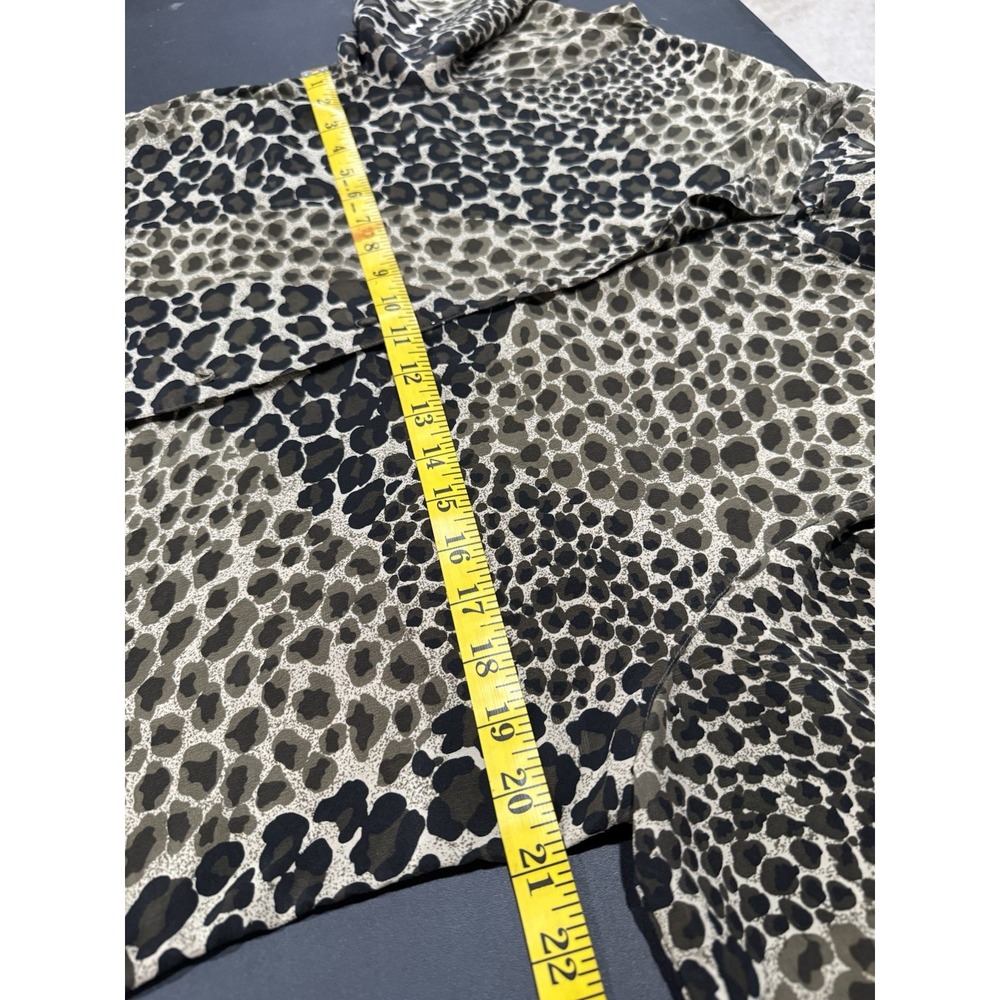 Vintage K Arnold Womens 100% Silk Leopard Print Long Sleeve Button Shirt Layer - Picture 7 of 8